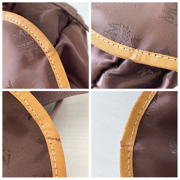 MCM brown visetos nylon and leather small backpack - Picture 5 of 11